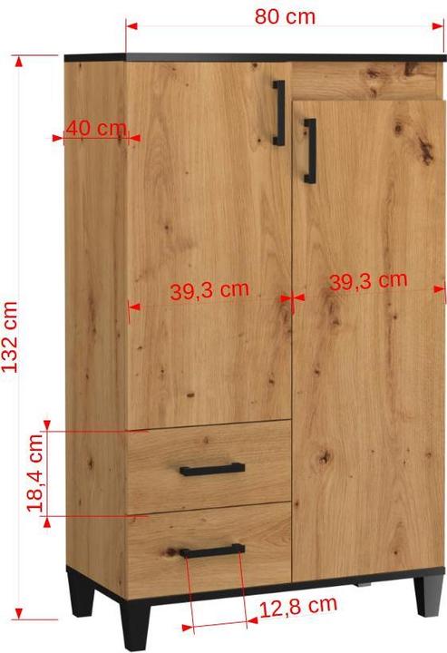 Actual product image ADRK Furniture Wardrobe POLA 15 (80 x 40 x 132 cm)