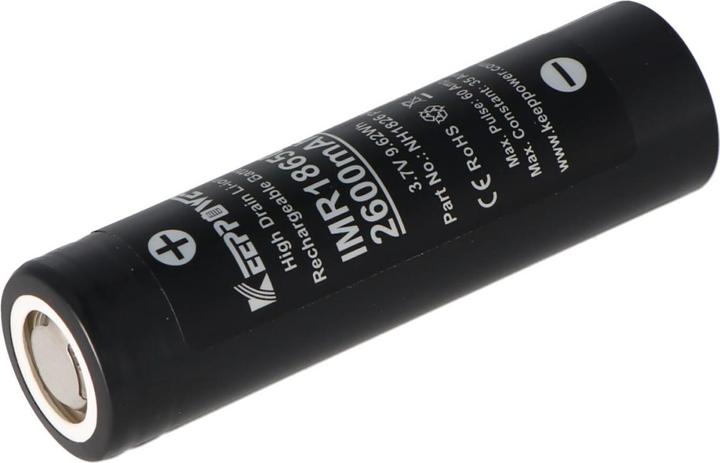 Immagine prodotto Keeppower Batteria IMR18650 Plus (US18650VTC5A) (Flat Top) inclusa la scatola di protezione della batteria (1 pz., 18650, 2600 mAh)