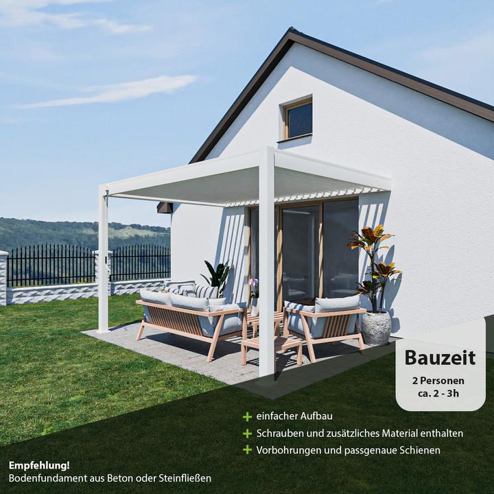 Immagine prodotto Weide Pergola a muro Deluxe Plus 3x4m Bianco (400 cm, 300 cm)