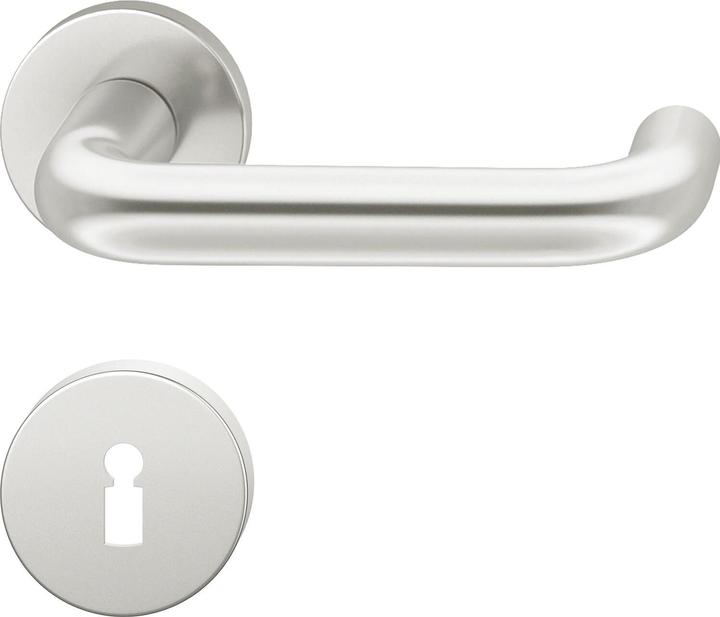 Actual product image FSB Object lever handle set 72 1070 AGL on rosette BB, silver anodised (Door set)