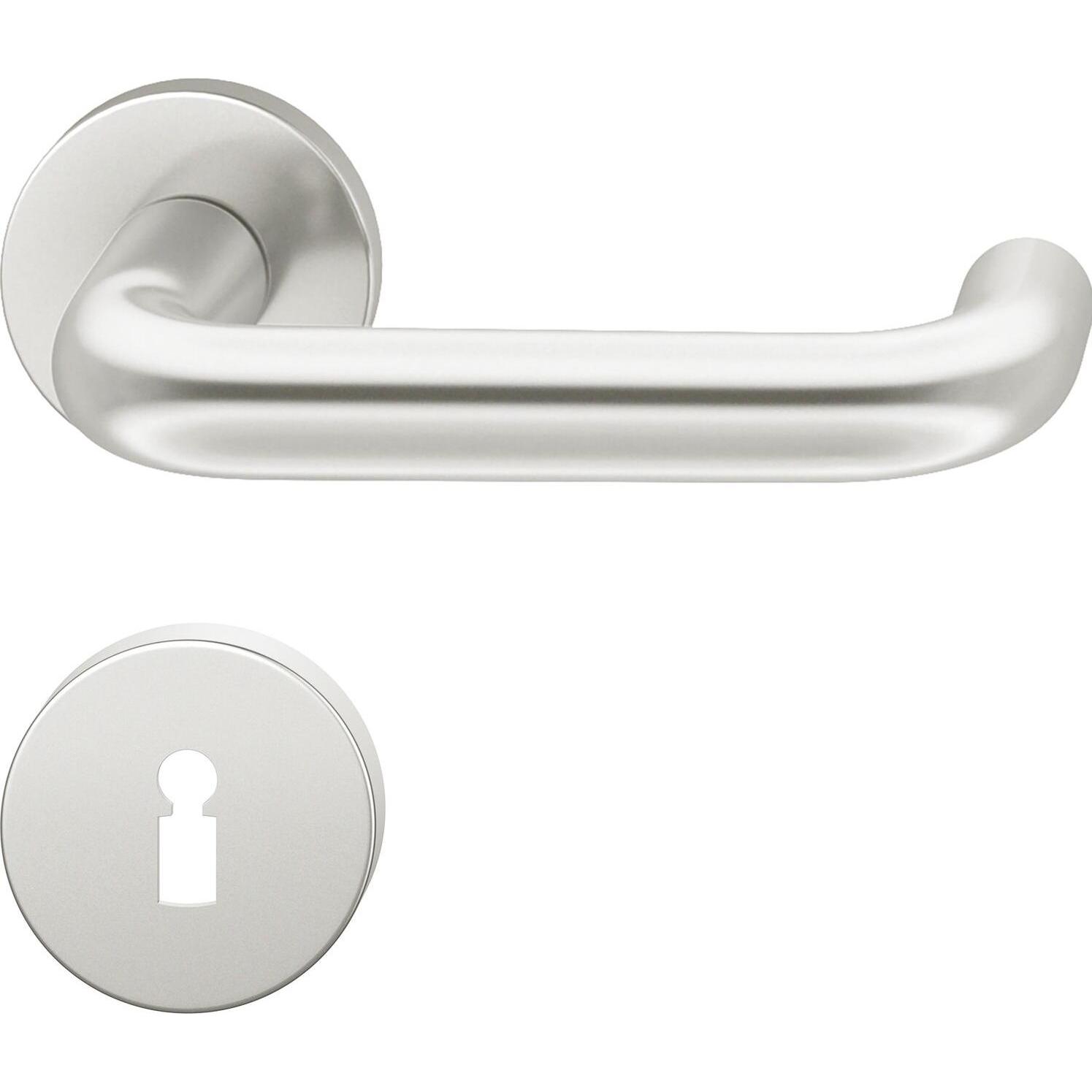 FSB, Türgriff + Fenstergriff, Drückergarnitur 12 1070 ASL auf Rosette BB, silber eloxiert (Türgarnitur)