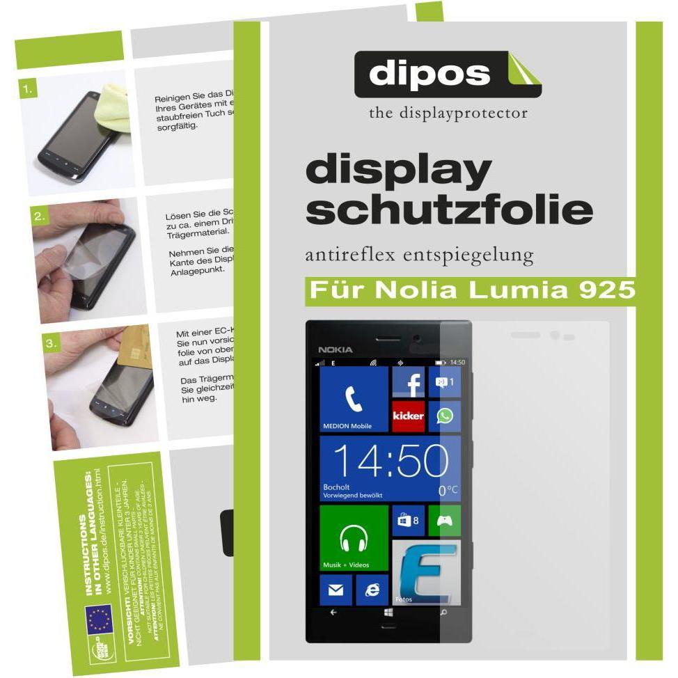 Thumbnail - Dipos Displayschutzfolie Antireflex (2 Stück, Nokia Lumia 925), Smartphone Schutzfolie, Transparent