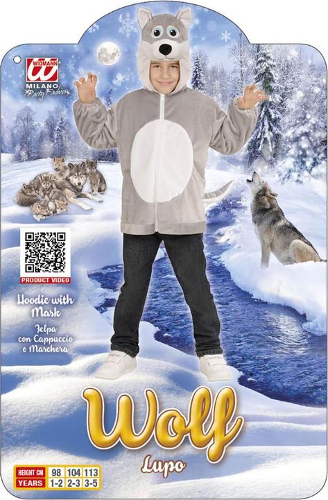 Actual product image Widmann WOLF SOFT PLUSH COSTUME (jacket with hood), 104 cm / 2-3 years (98)