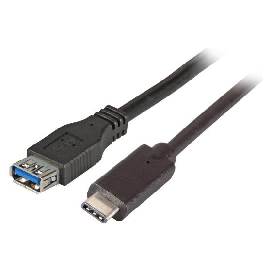 EFB Elektronik USB3.2 adapterkabel type-C stekker naar type-A aansluiting (0.20 m), USB-kabel