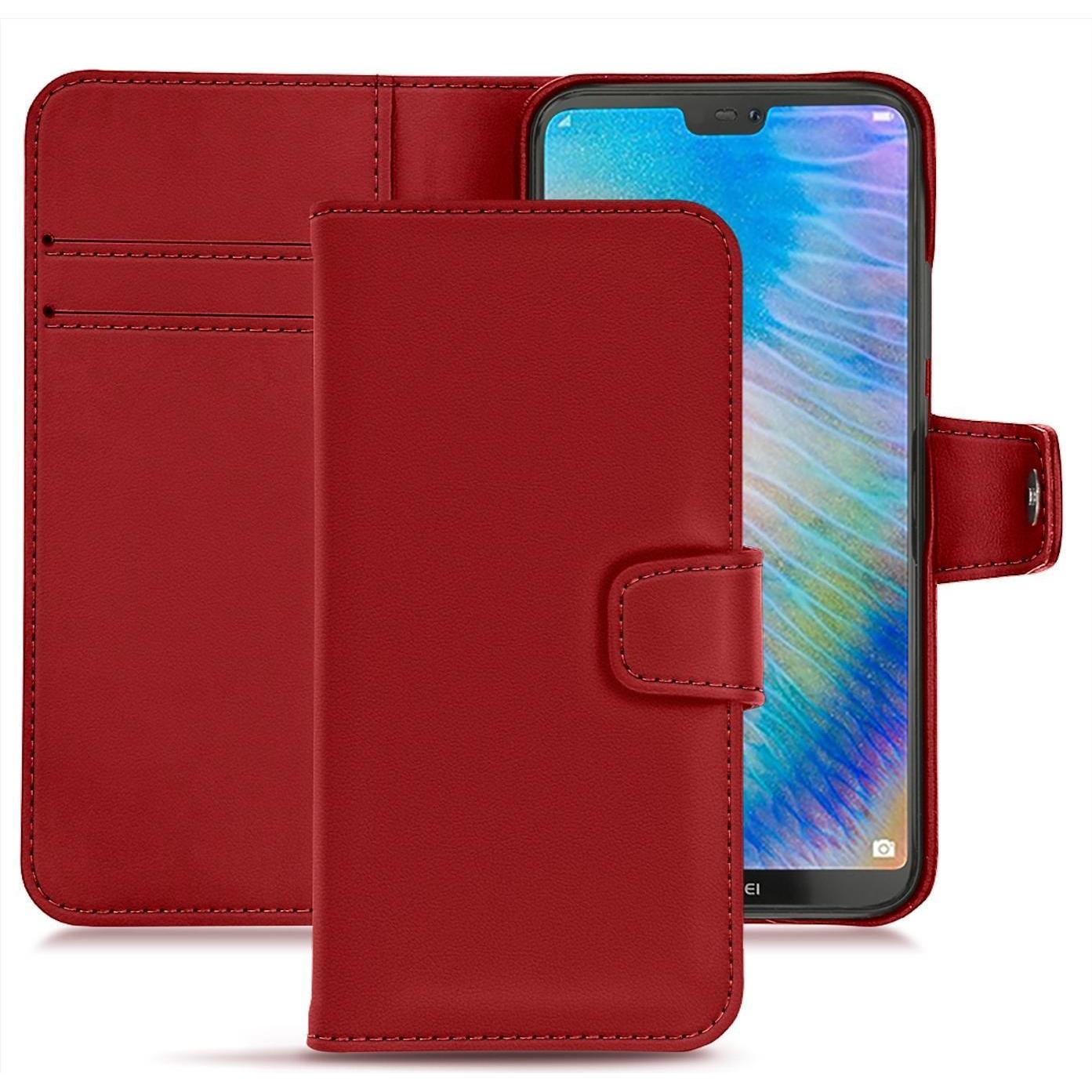 Noreve Lederschutzhülle Wallet (Huawei P20 Lite), Smartphone Hülle, Rot