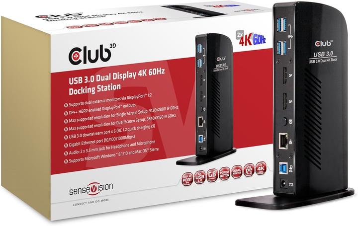 Produktbild Club 3D Dual Display Docking Station 4K60Hz (USB-B)