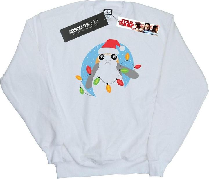Star Wars The Last Jedi Porg Christmas Lights Sweatshirt Jungen (152, 158)