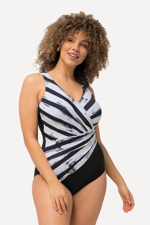 Produktbild Ulla Popken Badeanzug, Streifen, Softcups, Drapierung, recycelt (42)