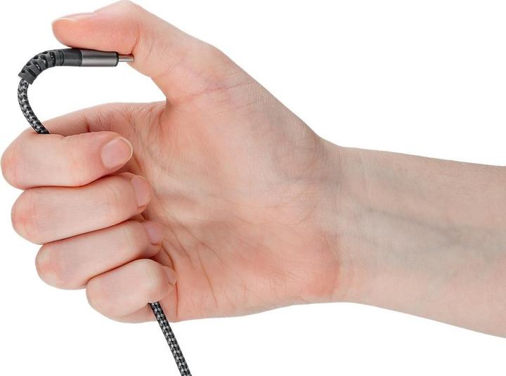 Produktbild Goobay 2in1 USB-Textilkabel, spacegrau/silber, 2 m (2 m, USB 2.0, 60 W)
