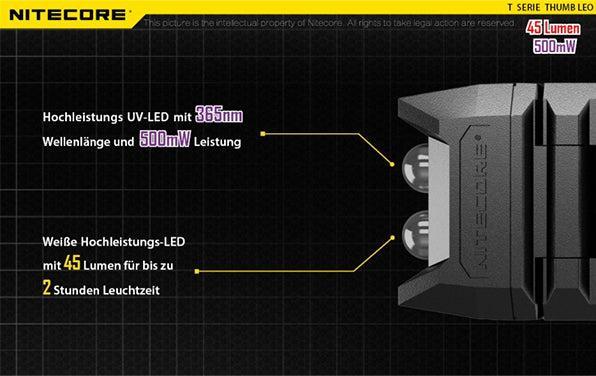 Actual product image Nitecore Thumb UV (7.40 cm, 45 lm)