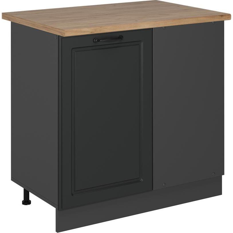 Vicco, Regal, Eckunterschrank R-Line, Anthrazit Landhaus/Anthrazit, 86 cm, AP Eiche