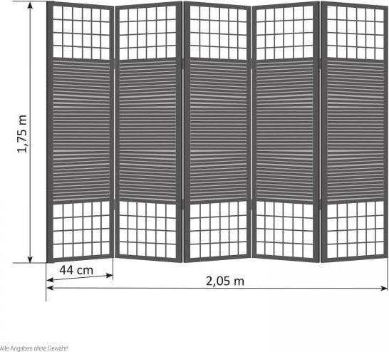 Actual product image Homestyle4u 5fach Holz Paravent Raumteiler span Wand mit Bambus