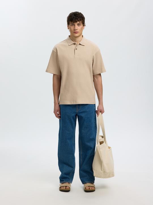 Produktbild Selected Geripptes Relaxed Fit Poloshirt (L)
