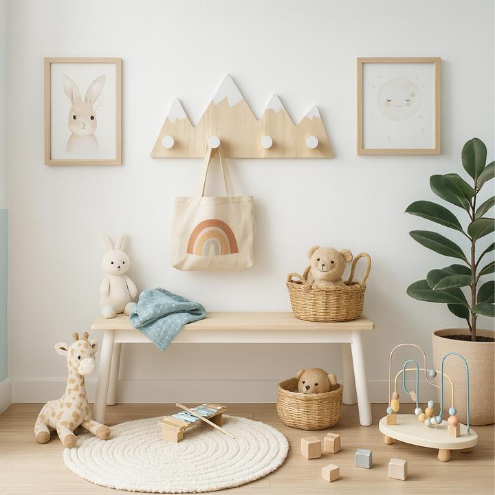 Produktbild Relaxdays GmbH Kindergarderobe 4 Haken Berg