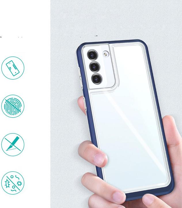 Produktbild Hurtel Klare 3in1 Hülle für Samsung Galaxy S23+ Silikonhülle mit Rahmen blau (Samsung Galaxy S23+)