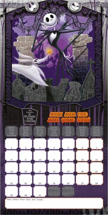 Image du produit Pyramid L'Étrange Noël de monsieur Jack calendrier 2024 (30 x 30 cm, Français, Allemand, Espagnol, Anglais)
