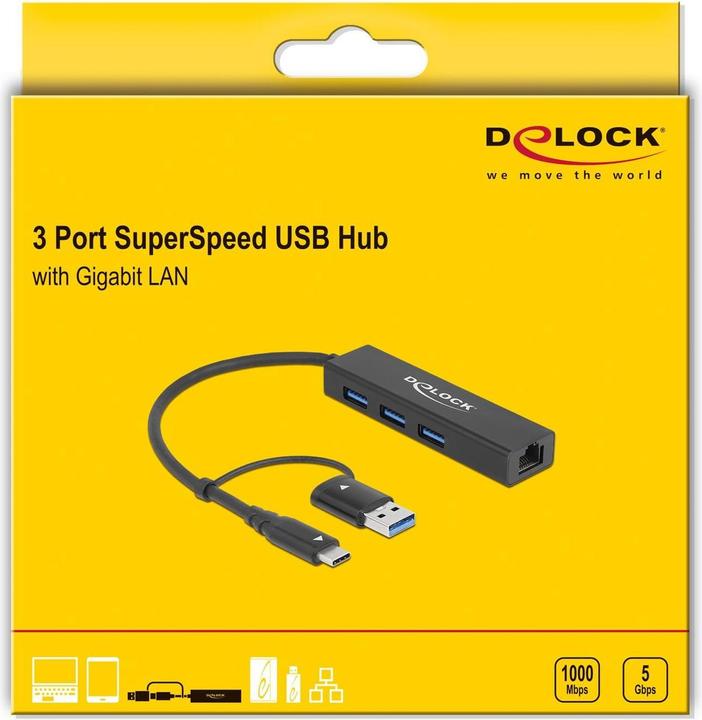 Actual product image Delock 3 Port-USB-C Hub (USB-C, 3 ports)