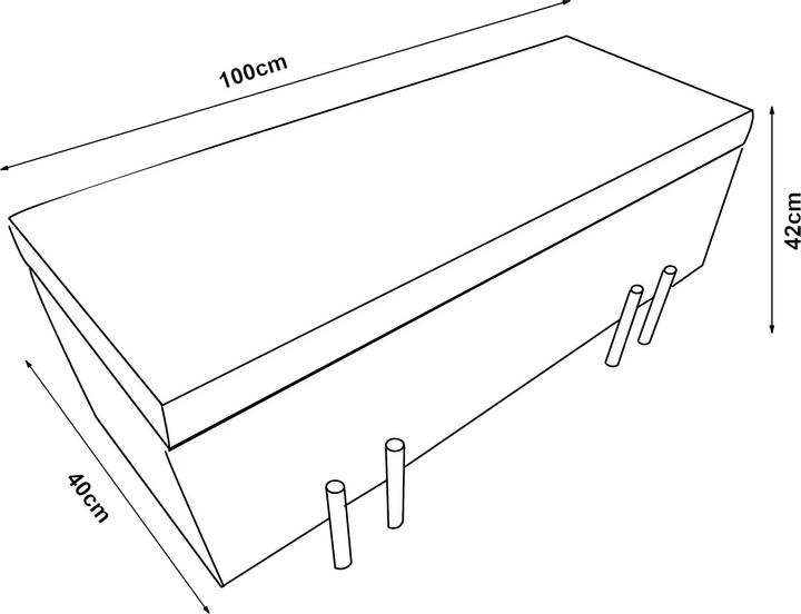 Image du produit En.Casa Sitztruhe Dals Samt 100x40x42 cm Grau (100 cm)