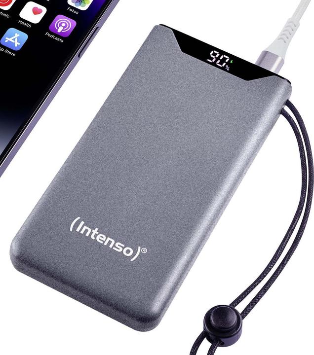 Image du produit Intenso Powerbank F10000 Gray (gris, 10 000 mAh, PD 3.0, Quick Charge 3.0) (10000 mAh, 20 W, 37 Wh)