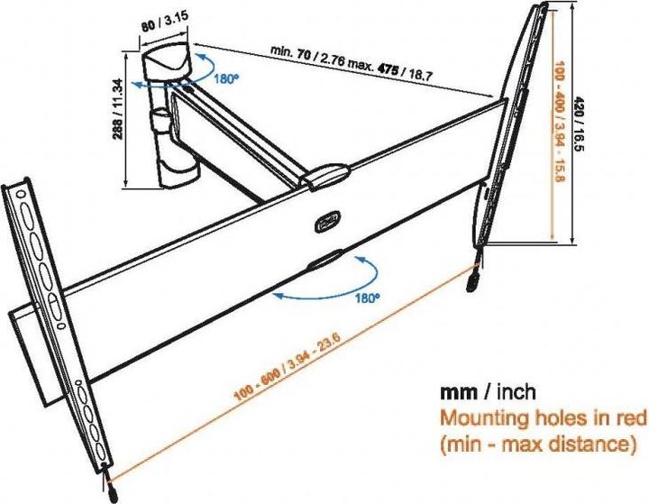 Produktbild Vogels Base 25 L (Wand, 45 kg, 40" - 65")