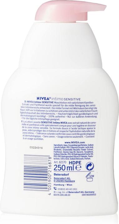 Produktbild NIVEA Intimo Sensitive (250 ml, Intimwaschlotion)