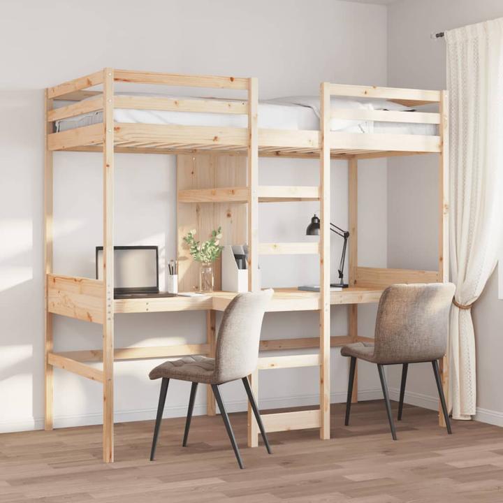 Immagine prodotto vidaXL Letto a soppalco con scrivania e scaffali (90 x 200 cm)