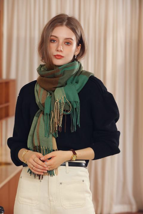 Produktbild Only-Bags.Store Winter Senior karierter Kaschmirschal, karierter Pashmina übergrosser Herbstschal Stolen