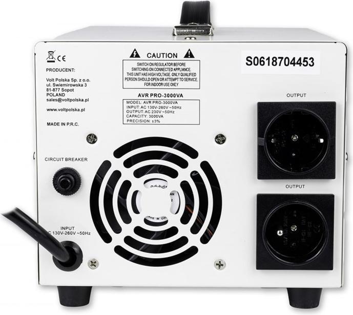 Produktbild Volt Polska Stabilizator napiecia AVR PRO 3000VA 3% SERVO (3000 VA, 3000 W, Line-Interaktiv USV)