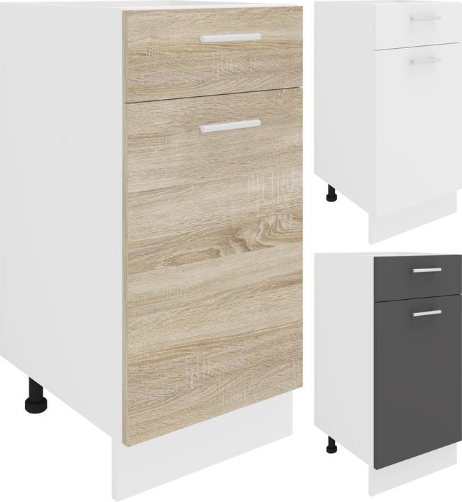 Produktbild VCM Küchenschrank Breite 40 cm Schublade Unterschrank Küche Küchenmöbel Esilo (40 x 46 x 82 cm)