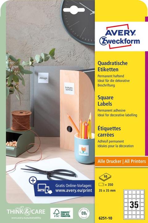 Produktbild Avery Quadratische Etiketten