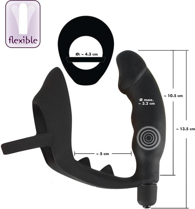 Actual product image Black Velvets Ring & Vibro-Plug