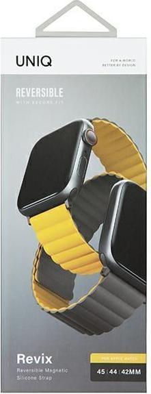 Produktbild Uniq pasek Revix Apple Watch Series 1/2/3/4/5/6/7/8/SE/SE2/Ultra 42/44/45/49mm. Reversible Magnetic (42 mm, 44 mm, 45 mm, 49 mm, Edelstahl, Silikon)