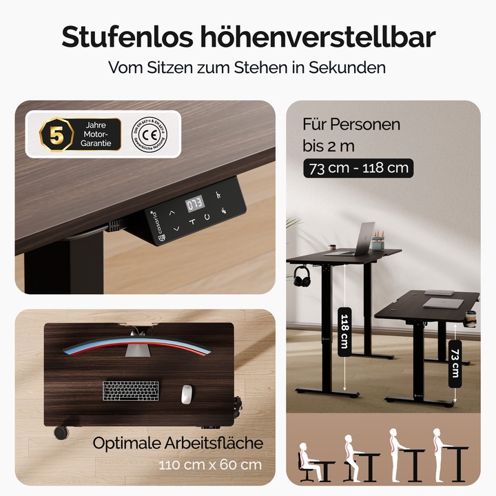 Actual product image Casaria Desk (110 x 60 x 118 cm)