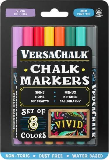 VersaChalk - Vivid Flüssig Kreide Marker 8er Set 3mm Spitze (8x)