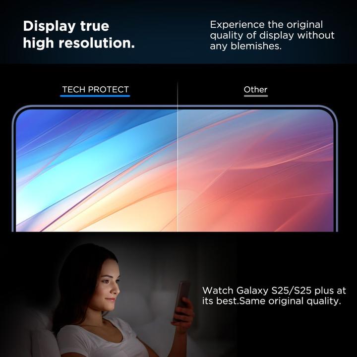 Actual product image 4Kom Tech-Protect Quick Set+ Panzerglas für Samsung Galaxy S25+ - Transparent (2 pcs., Samsung Galaxy S25+)