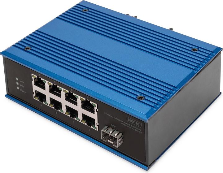 Produktbild Digitus 8-Port 10/100Base-TX(PoE) to 100Base-FX Industrial PoE Switch (8 Ports)