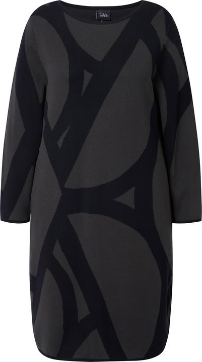 Image du produit Ulla Popken Robe en maille à encolure bateau, manches longues et motif graphique (60)