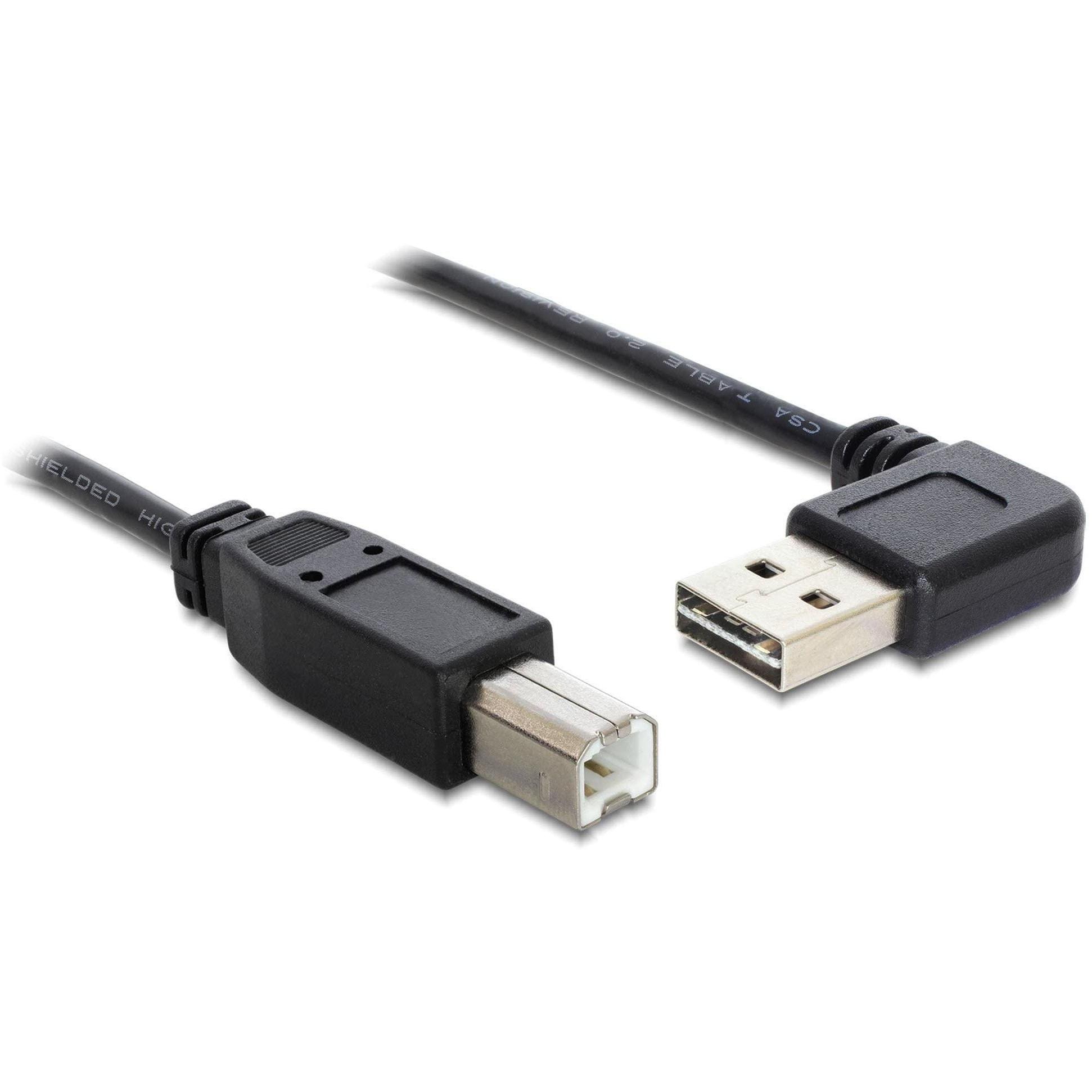 Delock USB2.0-Kabel Easy A-B: 0.5m, schwarz (0.50 m, USB 2.0), USB Kabel