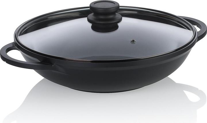 Kela Wok mit Deckel schwarz Atura (Aluminiumguss, 32 x 8.50 cm)