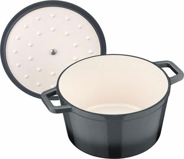 Actual product image Berndes Cocotte casserole B.IRON cast iron round 20 cm 2.5 litres black INDUCTION (Pot, Cast iron, 20 x 10.80 cm)