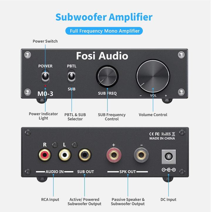 Actual product image Fosi Audio M03 Subwoofer Amp