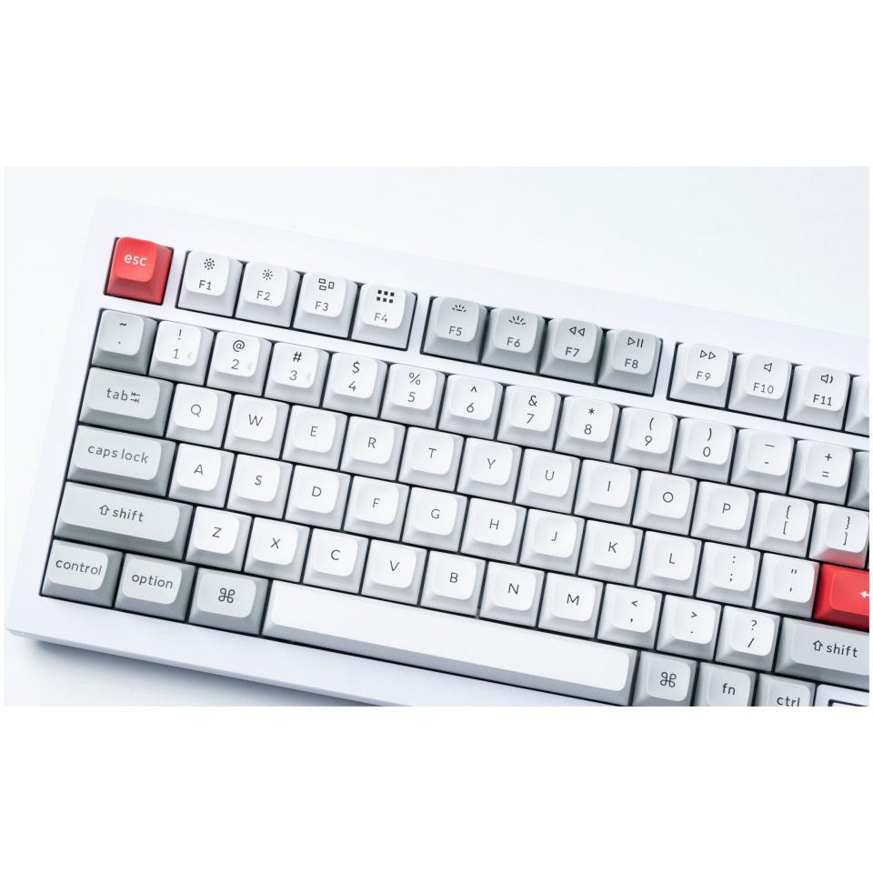 Thumbnail - Keychron KSA Double Shot PBT Full Keycap Set - Light Gray and White PBT-47, Keycaps, Grau