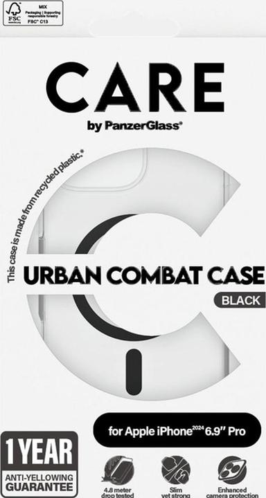 Actual product image PanzerGlass CARE Flagship Case Urban Combat w. Black MagSafe iPhone '24 6.9" Pro (Apple iPhone 16 Pro Max)