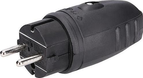 Actual product image REV 0512090555 Safety plug rubber 250 V Black IP44 (CEE 16/3)