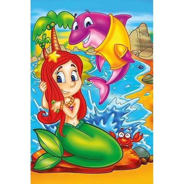 Thumbnail - Heidi Cheese Line HeiDi Art 5858 Children's Puzzle 16pc.XL Wooden The mermaid and her friends (16 Teile)
