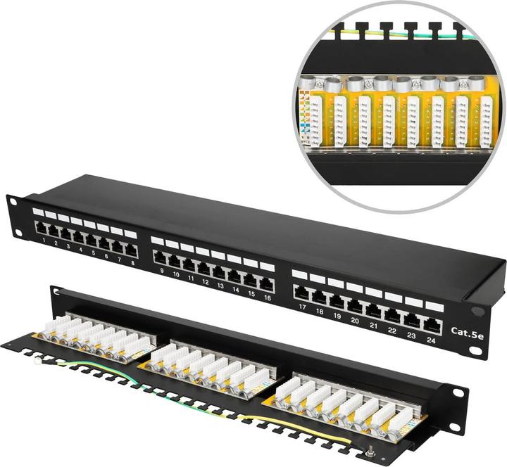Produktbild Extralink CAT5E STP V2 | Patchpanel | 24 port