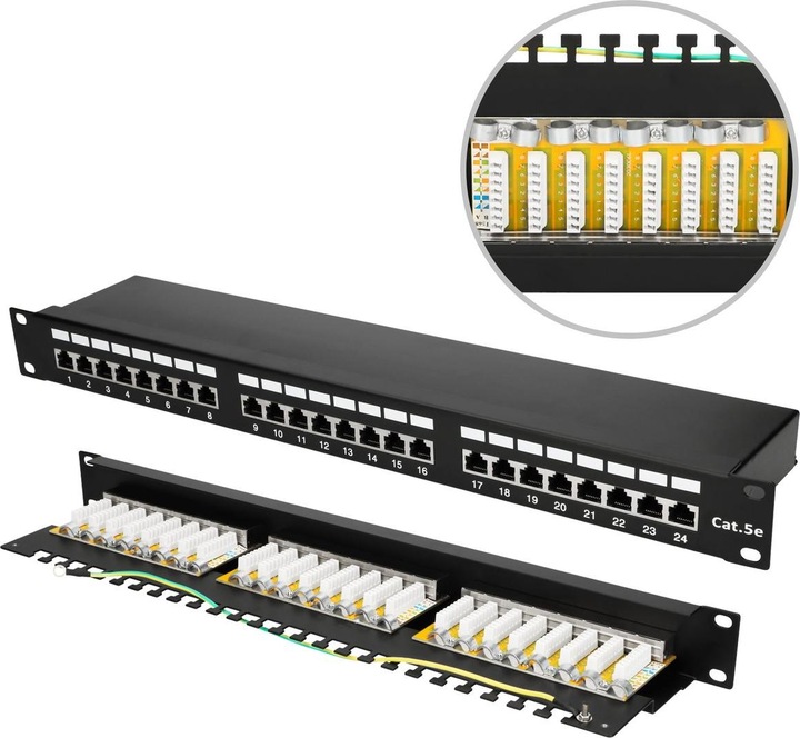 Produktbild Extralink CAT5E STP V2 | Patchpanel | 24 port