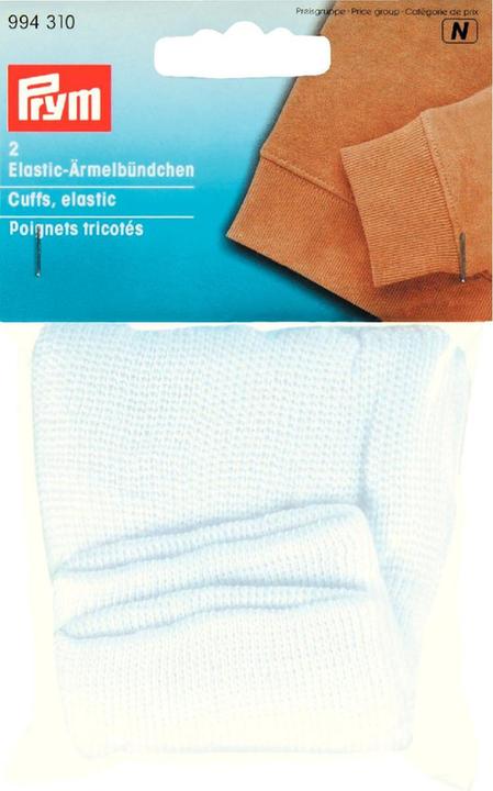 Image du produit Prym Poignets élastiques, blanc 9 cm, carte 2 pcs.