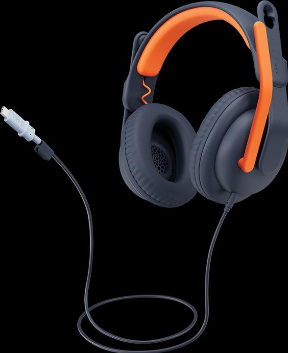 Actual product image Logitech Zone Learn - CLASSIC BLUE - OVER EAR USB-C - EDU (Cable)