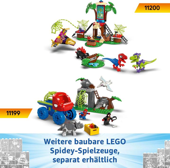 Produktbild LEGO Actionspass mit Spin und Electro in ihren Dino-Flitzern (11198, LEGO Marvel)
